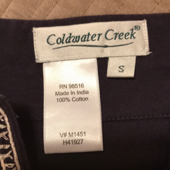 Coldwater Creek top, black with embroidery, S - Picture 5 of 8